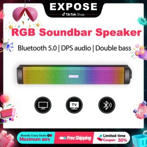 EXPOSE Soundbar Speaker Portable Speaker Amplifier RGB light For PC Computer USB Bluetooth Soundbar Audio