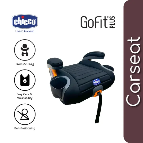 Chicco GoFit Plus Tempat Duduk Sokongan Kanak Kanak | Toddler Booster Car Seat | Dari Berat 22kg - 36kg | ISOFIX | Tali Pinggang Keselamatan