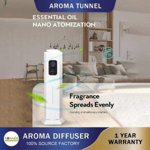 Penyebar WIFI Pintar, AROMA TUNEL, Kapasiti 800ML, Kawasan Penyebaran Cahaya 11000sqft, Pelembap Udara, Sesuai untuk Rumah dan Hotel, Mesin Aromaterapi Lampu Humidifier