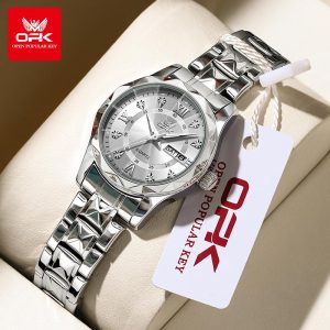 OPK Jam Tangan Wanita Perempuan Cewek 2024 Reka Bentuk Paling Cantik Fesyen Elegan Gaya Pesona Kalis Air Watches for Women with Luxury Box L6023 Rotundity Bahan logam barang dalam stok Warna berbilang Pejabat parti pemberian hadiah Garanti 1 tahun