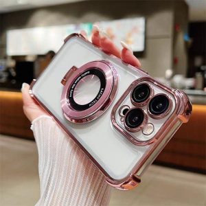 Sarung Telefon Penyaduran Mewah, Sarung Pemegang Cincin Bling, Serasi dengan iPhone 11, 16, 15, 14, 13, 12, Pro, Xs Max, XR, X, 7, 8 Plus, Jelas HD, Sarung Telefon TPU Lembut, Penutup Belakang Pelindung Kalis Kejutan
