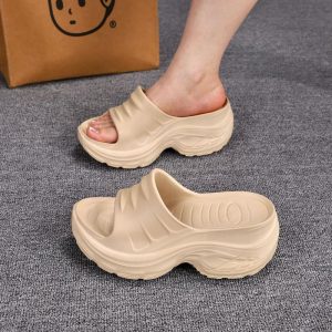 Kasut Sandal Baji Chunky, 7CM, Untuk Wanita, Fesyen Baharu 2024, Gaya Platform, Kasut Sandal Musim Panas Kasual