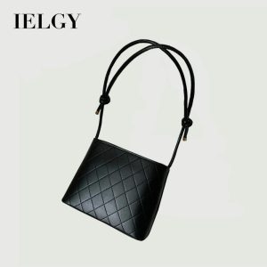Beg Ketiak Wanita, IELGY, Fesyen, Popular, Serba guna, Satu Bahu, Warna Pepejal, Gaya Retro, Bentuk Ketupat, Boleh Dipakai sebagai Beg Selempang Coklat