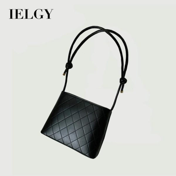 Beg Ketiak Wanita, IELGY, Fesyen, Popular, Serba guna, Satu Bahu, Warna Pepejal, Gaya Retro, Bentuk Ketupat, Boleh Dipakai sebagai Beg Selempang Coklat