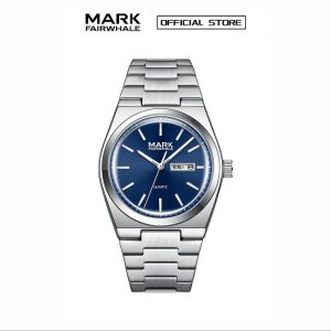 【100% Authentic】Jam Tangan Kuarza Lelaki, jenama MARK FAIRWHALE, Fesyen dan Mampu Milik, Dail Bulat Mewah, Tali Keluli Perniagaan, Kalis Air, dengan Cahaya Malam dan Kalendar, FW-5160 Watches