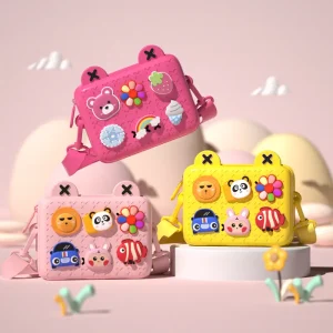 Beg Silang Puteri Dopamin, KOOOL, Untuk Kanak-kanak, Dompet Bahu Mini Trend 2025, dengan Poket Syiling, Aksesori Pakaian Comel Uniseks, Sesuai untuk Kanak-kanak Perempuan dan Lelaki, Beg Tangan + Pek Pinggang
