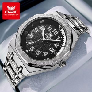 OPK Jam Tangan Lelaki Original Waterproof Quartz Movement New 2024 Stainless Steel Calendar Luminous Business Genuine Leisure Men Watches 8158 Rotundity Bahan logam dalam stok Banyak warna Pejabat parti pemberian hadiah Garanti 1 tahun