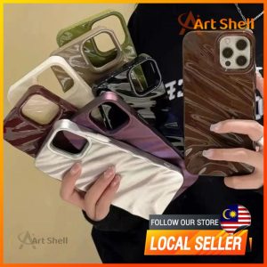 Luxury 3D Silk Wavy Pattern Phone Case Compatible for iPhone 15 Pro Max Casing iPhone 14 13 12 11 Pro Max X XR XS MAX 7 Protection Wireless Mobile Pelindung