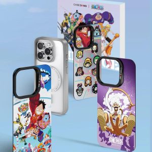 Kotak Hadiah untuk iPhone 15/14/13, CASEBANG, Kotak Hadiah ONE PIECE, Sarung telefon magnetik, Termasuk 3 Penutup, Serasi dengan Aksesori Magsafe