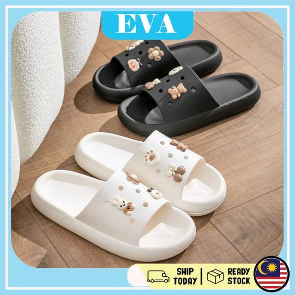 READY STOCK EVA Cute Cartoon Wanita Rubber Selipar Women Slipper Cutie Shoes Slippers Cotton Elmo