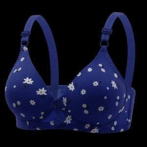 Bras Women Non-wired Wireless Bra Cotton 34-42 Cup B Full Coverage Small Flower Design Baju Dalam Wanita Tanpa Dawai