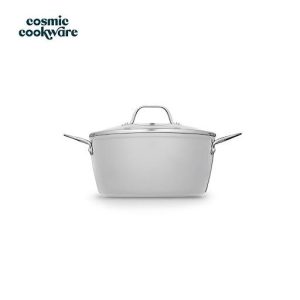 [Grey Truffle] 24cm Cosmo Casserole (4.4L) - Cosmic Cookware Non-toxic, Swiss Made Non-stick Ceramic Coating, FDA Approved