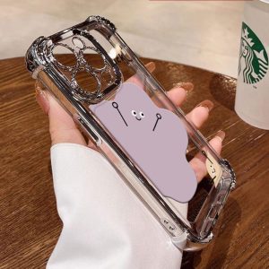 Sarung Telefon Penyaduran Raksasa, Reka Bentuk Comel, Serasi dengan iPhone 11, 16, 15, 14, 13, 12, Pro, Xs Max, XR, X, 7, 8 Plus, Jelas HD, Sarung TPU Lembut, Kalis Kejutan, Sarung Telefon Bimbit, Penutup Belakang Pelindung