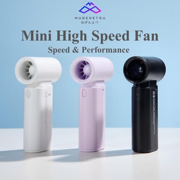 MUGENETSU Fan Mini Rechargeable Battery Turbo High Speed Portable Handheld Fans Kipas Tangan USB Fan Purple
