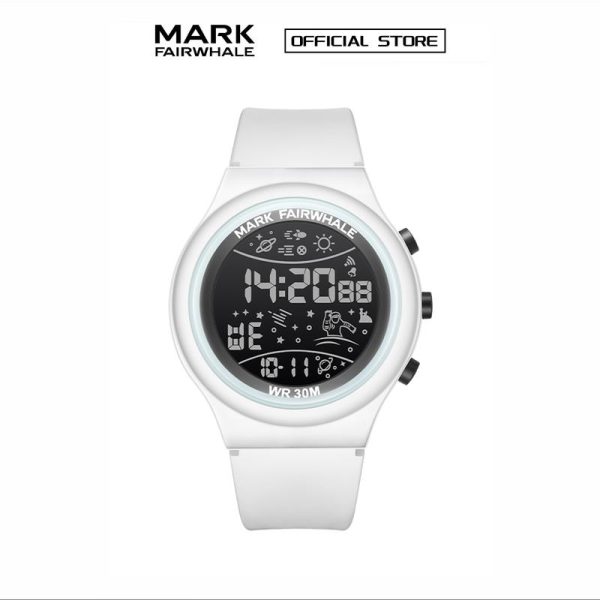 【100% Authentic】Jam Tangan Elektronik, Mark Fairwhale, Fesyen, Sukan, Reka Bentuk Mudah, Pelbagai fungsi, Berkilau, Kalis Air, Bentuk Bulat, Universal, 4440 Watches