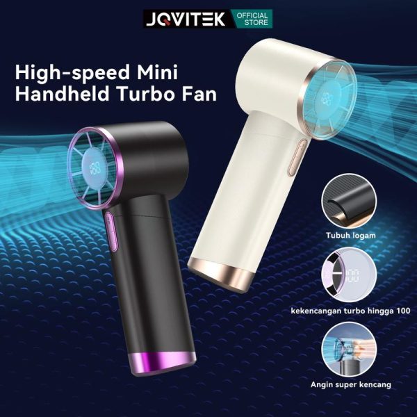 【COD】 JQVITEK Mini Kipas Portable 100 Super Speed Bahan Logam Angin Super Kencang LED Display-FN30E Mobile Usb