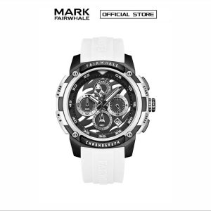 【100% Authentic】Mark Fairwhale - jam tangan kuarza lelaki, trend fesyen, dail besar, sukan, pelbagai fungsi, kalis air, kronograf berkilau, 4410 Watches