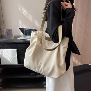 Beg Kanvas, Trend Baru, Kapasiti Besar, Untuk Wanita, Beg Tangan Bertekstur, Gaya, Sesuai untuk Pakaian Harian, Beg Bahu Mudah, Beg Tote Niche