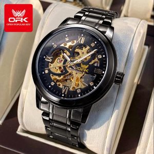 【Garansi Satu Tahun】OPK Jam Tangan Lelaki Pria Original Mechanical Movement Waterproof Stainless Steel Luminous Business Luxury Leisure Genuine Men Watch 8165 Rotundity Bahan logam dalam stok Banyak warna Pejabat parti pemberian hadiah