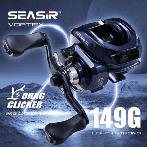 Kekili Memancing Baitcasting Vortex, Seasir, Nisbah Gear Kelajuan Tinggi 7.0: 1, 5 + 1BB, Seret Maks 8kg, Sesuai untuk Memancing Air Tawar dan Masin, Gegelung