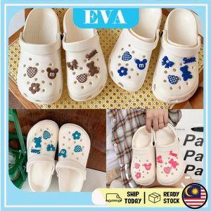 READY STOCK EVA Fashion Women's Cute Sandal Flat Heel Kasut Wanita Rubber Shoe Soft & Sweet