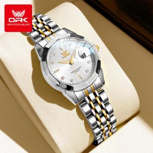 OPK Jam Tangan Wanita Perempuan Waterproof Kalis Air Cewek 2024 Asli Dengan Kotak Tali Keluli Tahan Karat Watch for Women L8170 Rotundity Bahan logam dalam stok Warna berbilang Pejabat parti pemberian hadiah Garanti 1 tahun
