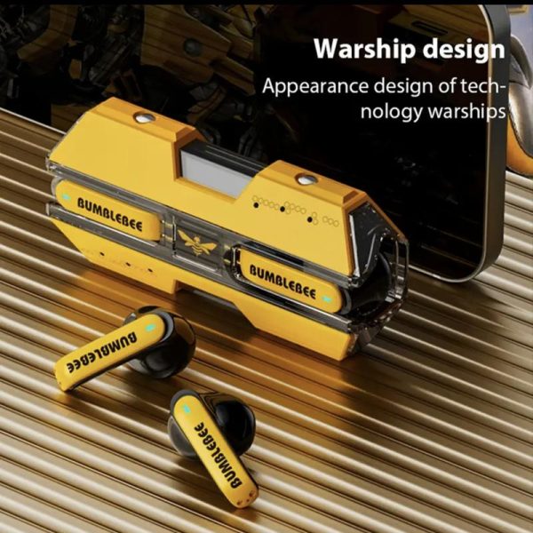 Fon Kepala Permainan, Transformers Bumblebee, TF-T01, Fon Kepala Dalam Telinga, Alat Dengar Bluetooth Tanpa Wayar, Mod Dwi 5.3, Sesuai untuk Permainan Muzik Audio Earphones Mic Amplifier Speaker boat earbuds erbai robot