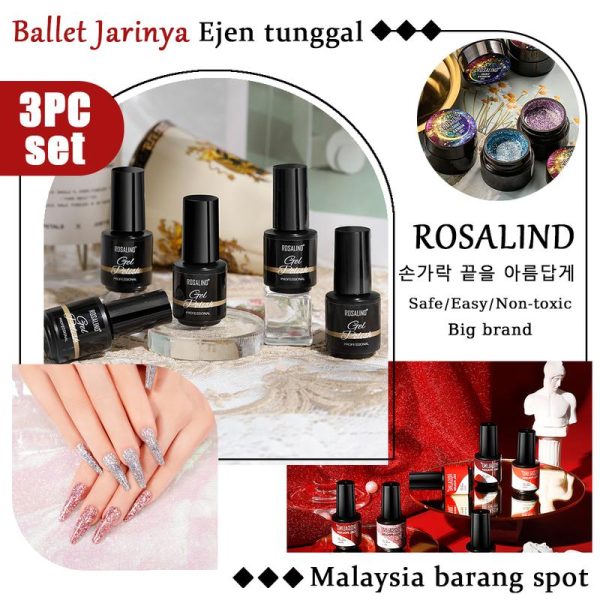 [Ballet Jarinya] 3 keping set gel pengilat kuku untuk digunakan dengan lampu UV Tawaran promosi Kapasiti besar kalis air fototerapi 3PC Jualan panas Disyorkan 3-piece Phototherapy gel nail polish Hot sale Recommended kuku tampa l mura h dark blue magnetic