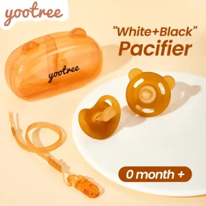 [yootree]BCP01 Food-Grade Silicone Pacifiers, Silicone pacifier for soothing babies aged 0-6 months and above, Sleeping-type silicone baby pacifier, perfect sleep aid for babies, chew able toy
