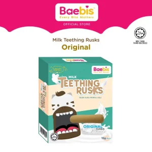 Baebis Teething Rusks Biscuit (Original Milk) - Safe & Soothing Teething Aid baby bites snekbayi 6bulan