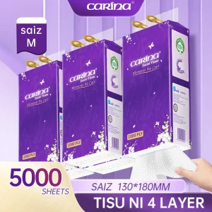 5000sheets 5pek Tisu Gantung Murah Wall Hanging Tissue CARINA Kotak Tisu Dinding 4 Lapis 130mm x 180mm