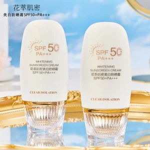 Losyen Pelindung Matahari, Pati Bunga, Pekat Kulit, Pemutihan, Kalis UV, Menyegarkan, Tidak Berminyak, Sesuai untuk Badan, Kalis Air dan Kalis Peluh Body Care Sunscreen bukan kimia semua jenis kulit mekap bihan pinkflash fenty folding kosmetik