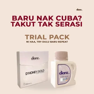 TRIAL PACK Dianz Vitamin C E + D Honey Gold Vitamin Kulit Glowing HB Stabil Pudar Parut & Jerawat Ibu Mengandung & Menyusu