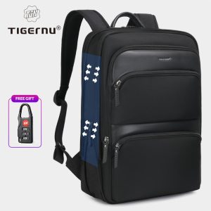 Beg Komputer Riba Perniagaan Boleh Dibesarkan, Tigernu, Untuk Lelaki, Fabrik Kalis Air, Kapasiti Besar, Reka Bentuk Anggun, Tahan Lama, Poket Kaya, Sesuai untuk Sekolah, T-B9121