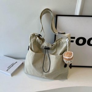 Beg Selempang Kasual, Gaya Korea, Bergaya, Untuk Wanita, Fesyen, Diperbuat daripada Fabrik Baharu, Satu Bahu, Kapasiti Besar, Tote Serba guna, Sesuai untuk Kelas dan Ulang-alik, Beg Fesyen