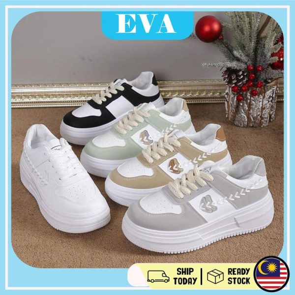 READY STOCK EVA Small White Shoes Platform Korean Style Thick Soled Casual Fashion Wanita