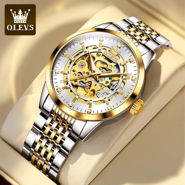 OLEVS Jam Tangan Lelaki Automatic Men's Watch Authentic Business Waterproof Mechanical Luminous Stainless Steel Watch For Men Original 9920 Rotundity Bahan logam dalam stok Banyak warna Pejabat parti pemberian hadiah Garanti 1 tahun