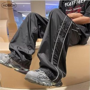 Seluar Baju Olahraga Kalis Air, Untuk Lelaki, Uniseks, Seluar Lurus Longgar, Anjal, Seluar Panjang, Tersedia dalam Hitam / Biru / Kelabu / Hijau / Putih, Saiz M-3XL, X-Fesyen, [COD], 236