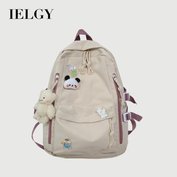 Beg Sekolah untuk Wanita, IELGY, Gaya Korea, Kapasiti Besar, Comel dan Serba guna Bags