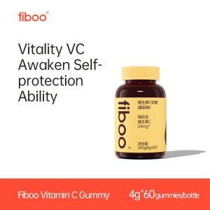 Gummies Vitamin C, Fiboo, Pelbagai dimensi, dengan Asid Folic, Berkhasiat, 4gx60