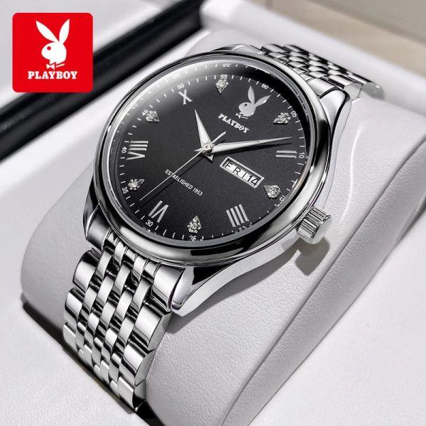 PLAYBOY Jam Tangan Lelaki Kalis Air Gaya Fesyen Lelaki Kuarza Mewah Viral 2024 dengan Kotak Mewah Men Watches with Luxury Box G3038