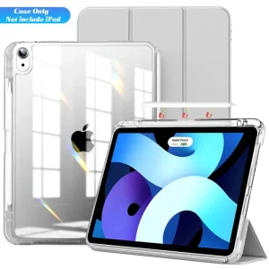 Free Screen ProtectorSarung Pelindung Skrin ipad cover, Warna Hijau, Detachable Serasi dengan Air 4/5th, 7/8/9th, Pro 11 inci, Sarung TPU Lembut, Belakang Jelas Keras, Slot Pensel Terbina dalam, Auto Tidur / Bangun, Sesuai untuk Air 4 / Air 5. ZH2
