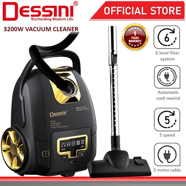 DESSINI ITALY 3200W Vacuum Cleaner Dust Collector Mop Sweeping Brushing Cleaning Floor Suction / Penyedut Habuk Vakum