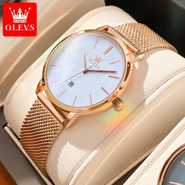 【Garanti 1 tahun】OLEVS 5869 Jam Analog Tangan Perempuan Wanita Original Watch Women Waterproof Rose Gold Lady Girl Watch Watches with Box Rotundity Bahan logam dalam stok Warna berbilang Pejabat parti pemberian hadiah