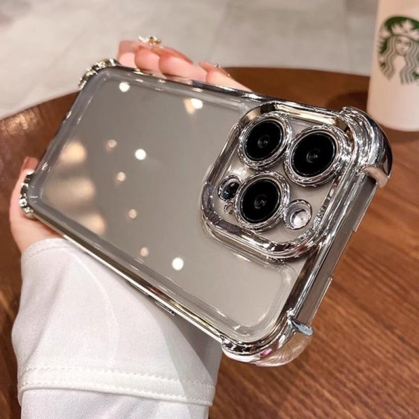 Sarung Telefon Penyaduran Mewah, Serasi dengan iPhone 11, 16, 15, 14, 13, 12, Pro, Xs Max, XR, X, 7, 8 Plus, HD Jelas, Sarung TPU Lembut, Kalis Kejutan, Sarung Telefon Bimbit, Penutup Belakang Pelindung