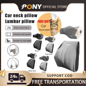 【RM45 Free Gift】set Sokongan Headrest+Serviks dan lumbar Bantal Leher Sandaran Kepala Kereta, Universal, Busa Memori Lumbar,Bantal Leher Auto, Sesuai untuk Kegunaan Pejabat dan Dalaman Kereta Accessories Car neckcar Neck Pillows hermurah bantalle bow
