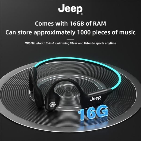 Jeep EC025Alat Dengar, Bluetooth 5.4, Didatangkan dengan Kad Memori 16G, IPX8 Kalis Air, Sesuai untuk Sukan, Tertutup Sepenuhnya, Menyokong Berenang, RCB Kesan Pencahayaan Mic，Available for iPhone and Android