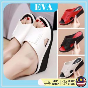 READY STOCK EVA Wedges Women Kasut Wanita Perempuan Medium Heels Sandal Shoes
