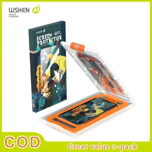COD 2025 WSKEN HD/Privasi Pelindung Kaca Terbaja untuk iPhone 16 Pro Max/16 Pro /15 pro Max/14/13/12/11/X Filem Terbaja [Penyingkiran Habuk Auto] Liputan Skrin Penuh, Pelindung Skrin HD Aksesori Filem Kalis Habuk Perlindungan Kalis Kejutan Lutsinar