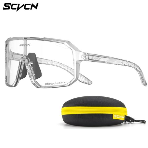 Cermin Mata Berbasikal, SCVCN, Set Photochromic, Untuk Lelaki dan Wanita, Cermin Mata Hitam, Perlindungan UV400, Sesuai untuk Berbasikal MTB, Cermin Mata Matahari untuk Sukan Luaran, Memandu, Memancing, Berlari, Mendaki dan Menunggang, Cermin Mata